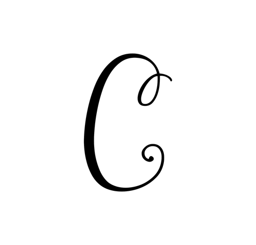 Precision Metal Art INITIAL-C-30BLK 30 in. Initial Monogram Letter C S