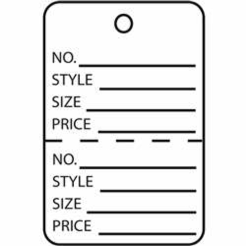 Box Partners G26012 1.25 x 1.87 in. White Perforated Garment Tags - Ca