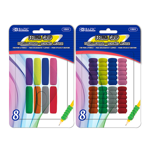 BAZIC Assorted Color & Shape Foam Pencil/Pen Grip
