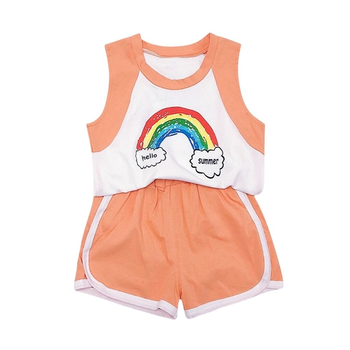 Summer Child Kids Baby Girls Srainbow Patchwork