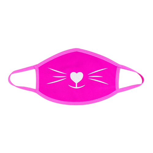 Pretty Kitty White Glitter Neon Uv Pink Face Mask