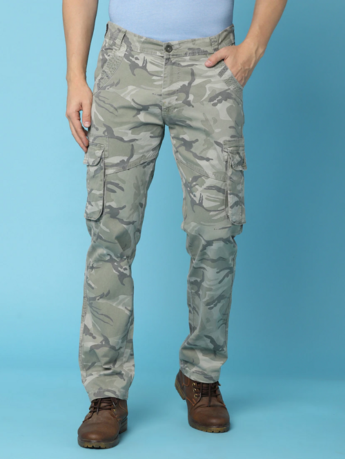 Men’s Cotton Cargo Pants (Color green) (Size 28)