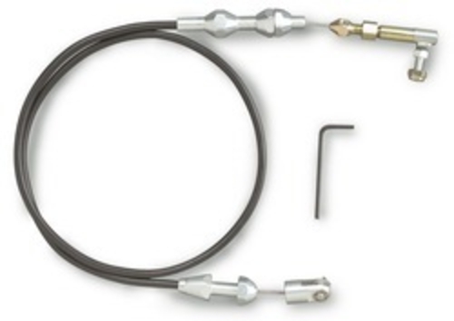 LOKAR TC1000U36 Hi-Tech Throttle Cable - Brushed Aluminum- 24 In.
