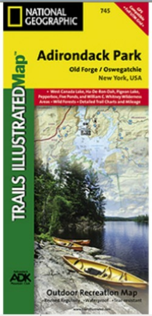 National Geographic TI00000745 Map Of Adirondack Park - New York