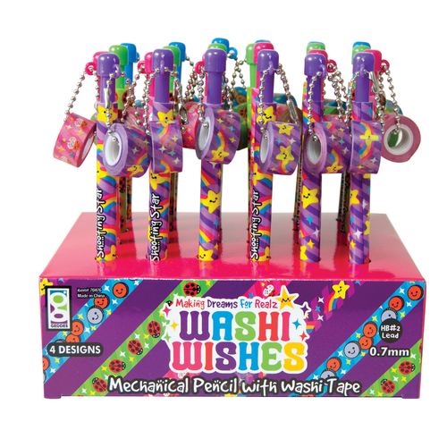 Geddes #2 Mechanical Pencils - 24 Count, Attached Washi Tape