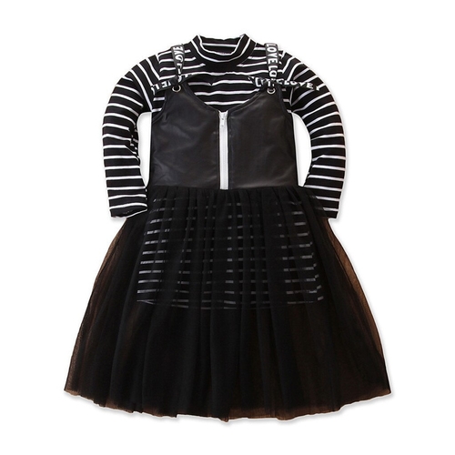 Kids Baby Girls Long Sleeve Striped Tops Patchwork