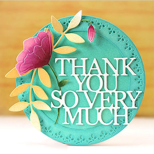 Thanks Card Metal  Sliver  Cutting Dies Stencil