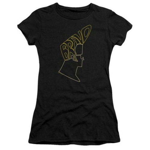 Trevco Johnny Bravo-Bravo Hair - Short Sleeve Junior Sheer Tee - Black