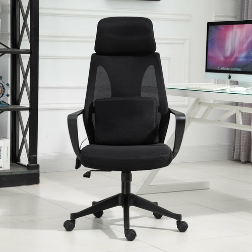 Vinsetto Ergonomic Swivel  Office Chair With Massage Lumbar Cushion