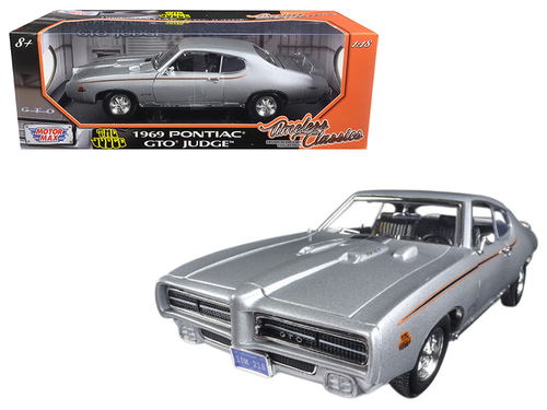 1969 Pontiac GTO Judge Silver Timeless Classics 1/18 Diecast Model Car