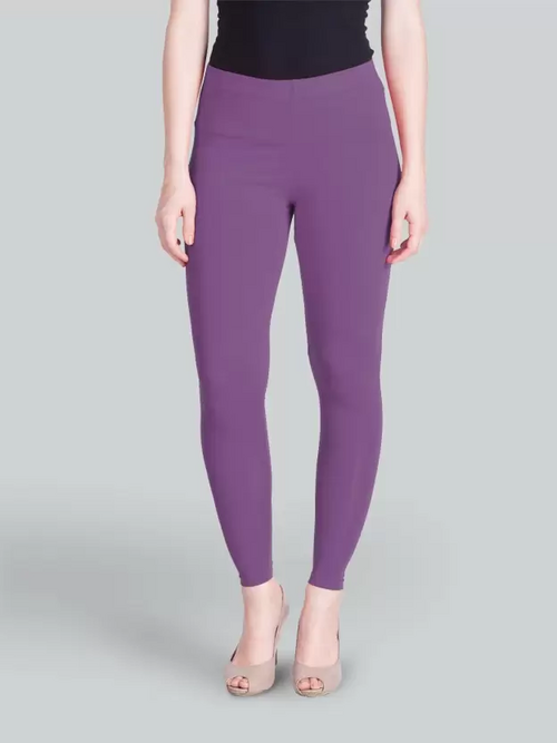 Women's  Ankle Length Ethnic Wear Legging  (Purple, Solid) Size L