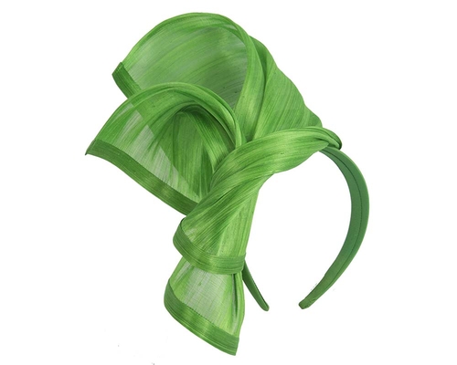 Bespoke lime silk abaca racing fascinator