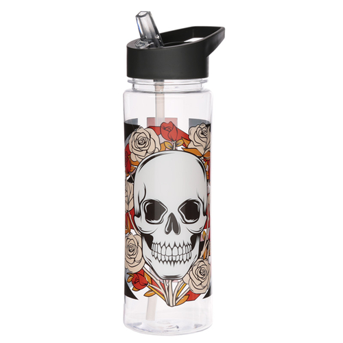Reusable Skulls and Roses Union Jack 550ml Water Bottle