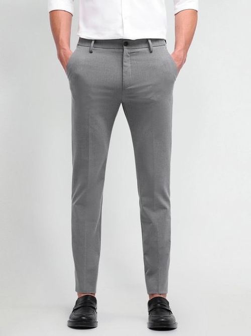 Solid Formal Polyester Trousers
