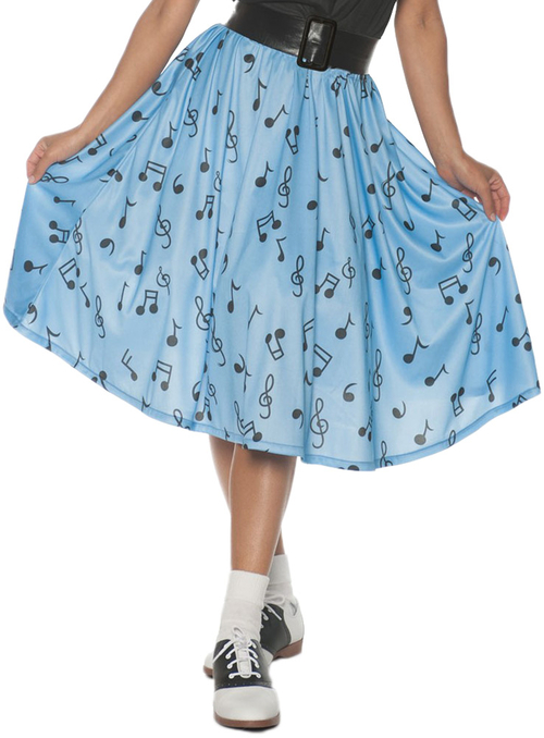 Underwraps UR29513SM Adult 50s Musical Note Skirt, Small