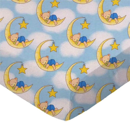SheetWorld Fitted Cradle Sheet - 100% Cotton Flannel - Sleepy Bears