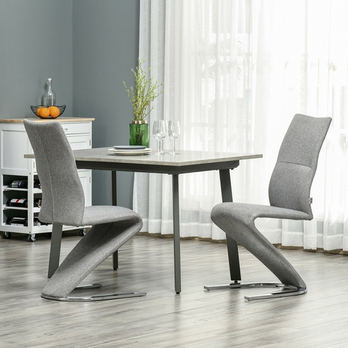 HOMCOM Set of 2 Dining Chairs with Modern Style High Back Side Chairs
