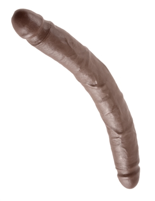 King Cock 12 Inch Slim Double Dildo - Brown