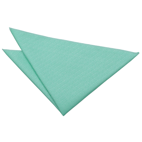 Greek Key Handkerchief - Mint Green
