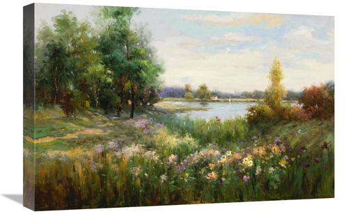 Global Gallery GCS-132527-1624-142 16 x 24 in. Spring Flowers & Vista 