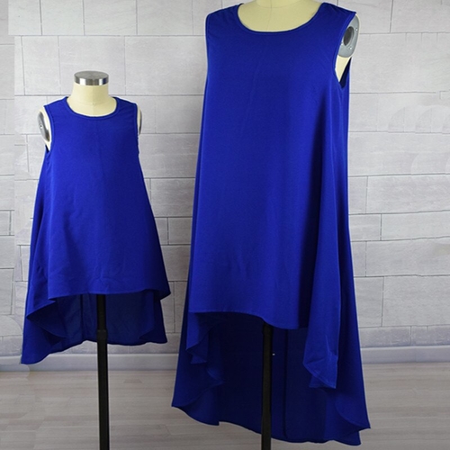Asymmetrical Matching Blue Mother Daughter