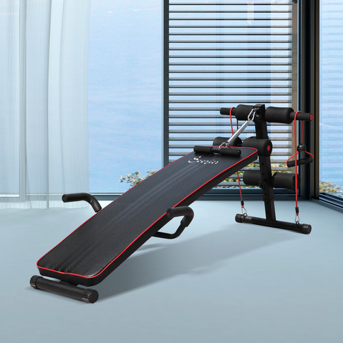 Soozier Sit Up Bench Core Workout for Home Gym Black