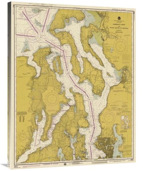 Global Gallery GCS-450544-40-142 40 in. Nautical Chart - Admiralty Inl