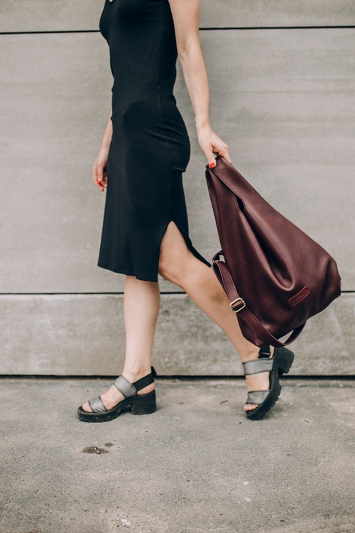Women Leather Duffle Bag, Oversized Shopper Bag, Hobo Bag with Unique