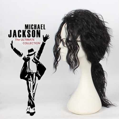 Anime Michael Jackson Long Black Curly Wig Cosplay