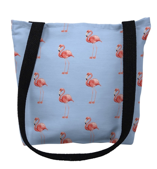 Main Betsydrake TY084BG 18 x 18 in. Flamingo Tiled Light Blue Background To image
