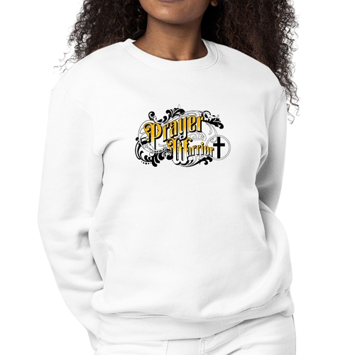 Womens Graphic Sweatshirt Prayer Warrior Victorian Style Illustration