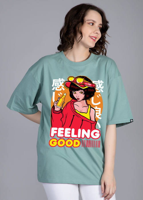 Feeling Good Women Oversized Printed T-Shirt | Shop Now | MontClair