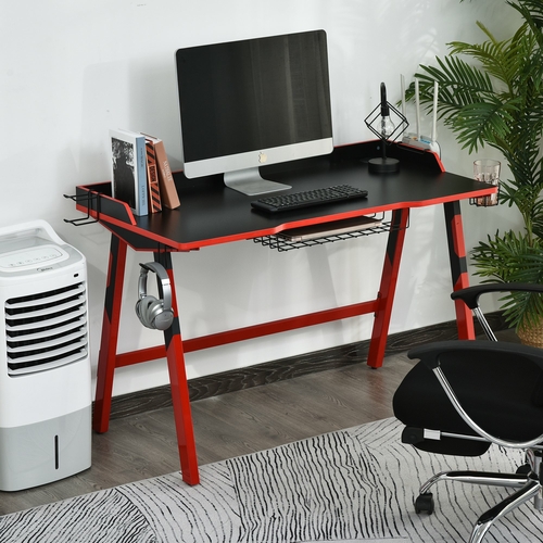 HOMCOM Gaming Desk Computer Table  Game Handle Holder Cup Holder