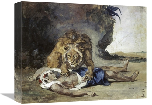 Global Gallery GCS-277374-16-142 16 in. Lion Rending Apart a Corpse Ar