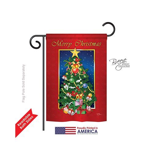 Breeze Decor 64079 Christmas Merry Christmas Tree 2-Sided Impression G