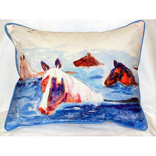 Betsy Drake HJ151 Chincoteague Ponies Large Indoor-Outdoor Pillow 16 i