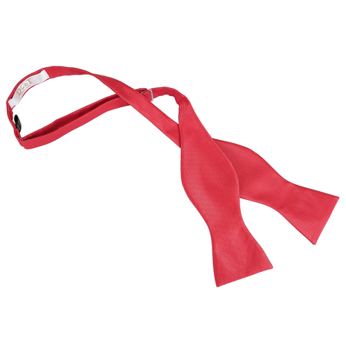 Solid Check Self-Tie Bow Tie - Red