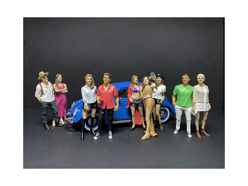 \Partygoers\" 9 piece Figurine Set for 1/18 Scale Models by American