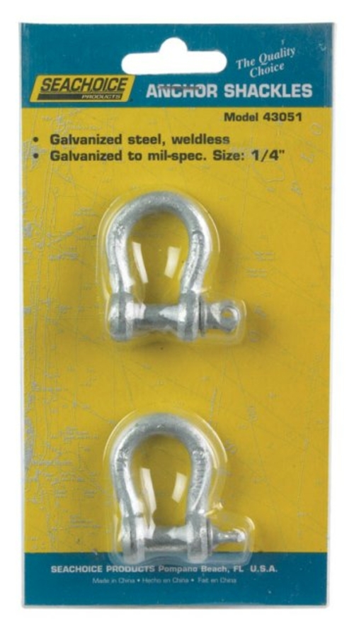 Seachoice 43051 Galvanized Anchor Shackle  0.25 in.