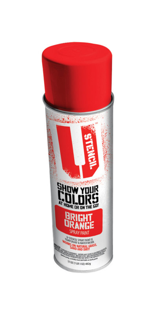 U-Stencil 1682228 17 oz Matte Spray Paint, Bright Orange - Pack of