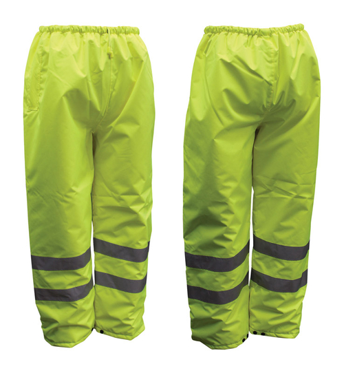 Boss 8008706 Hi-Vis Insulated Yellow Polyester Unisex Rain Pants, 