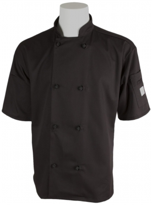 Mercer Tool M60014BKM Millennia Unisex Short Sleeve Cook Jacket With C