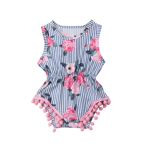 0 18M Baby Girl Tassel Romper Summer Infant Baby