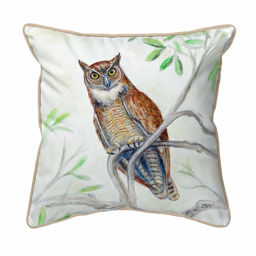 Betsy Drake ZP714 22 x 22 in. Great Horned Owl Extra Large Zippered Pi