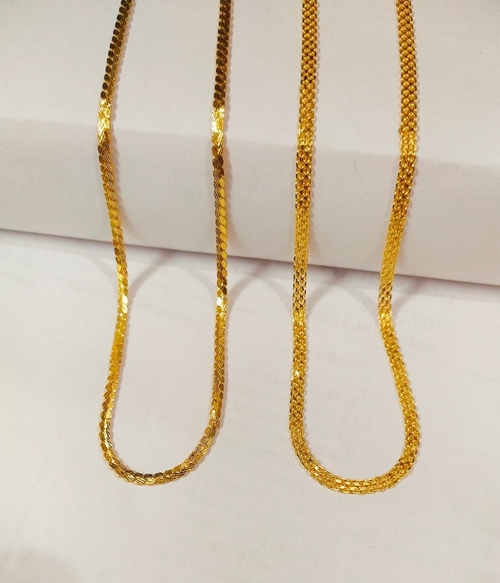 GOLD Plated Pleated chains pack of 2