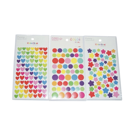 Arrival 6pcs Colorful Fresh Dots Heart Star
