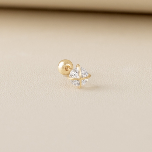 14K (58.5%) SOLID GOLD ROUND SPHERE PIERCING