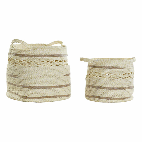 Basket set DKD Home Decor Natural Fibre (2 pcs) (40 x 40 x 34 cm)