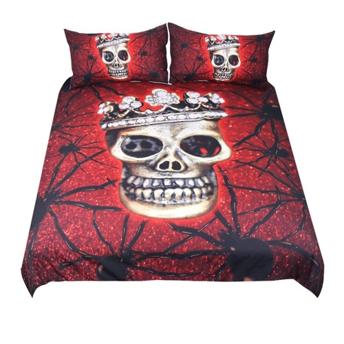 Spider Skull Bedding Set With Queen Crown Duvet