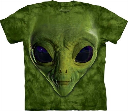 Mountain Corp 1034993 Green Alien Face X Large T-Shirt